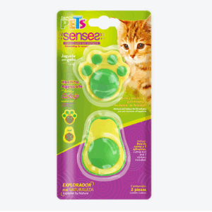 JUGUETES C/BOLA DE CATNIP P/GATO 2 PZAS