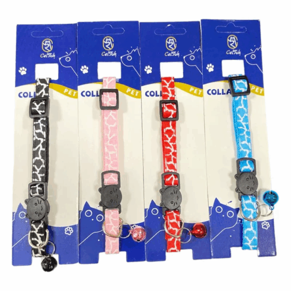 COLLAR PARA GATO CON PATRON DE JIRAFA
