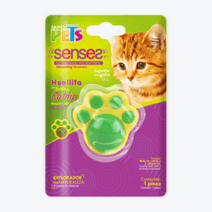 JUGUETE HUELLA C/BOLA DE CATNIP PARA GATO PLAY