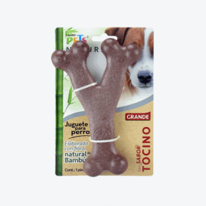 JUGUETE HUESO GDE TRIPLE DE BAMBU SABOR TOCINO NATURE