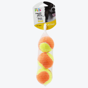 JUGUETE PELOTA CH DE TENIS BICOLOR - 3 PZ
