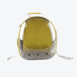 MOCHILA TRANSPARENTE P/MASCOTAS AMARILLA