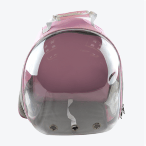 MOCHILA TRANSPARENTE P/MASCOTAS ROSA
