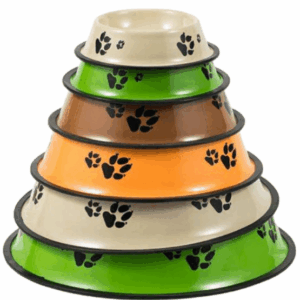 PLATO MASCOTA DE DISEÑO DE HUELLITAS TALLA